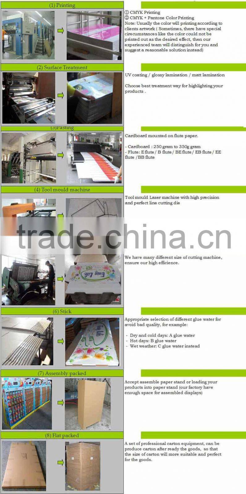 Custom Cardboard corrugated shipper display with hook and shelf display