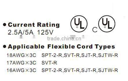 high current US/ Canada 3pin POWER CORD