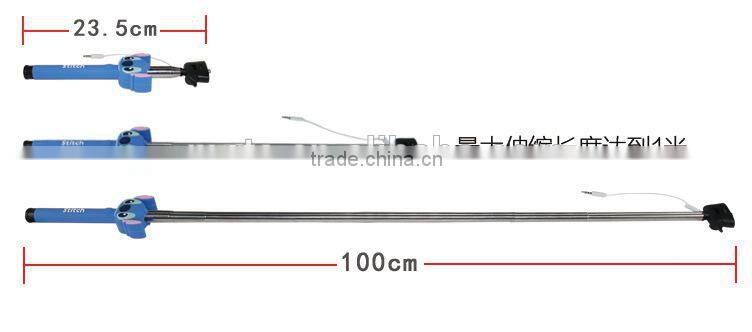 2015 Lastest Factory Wholesale Cute Cartoon Monopod Selfie Stick