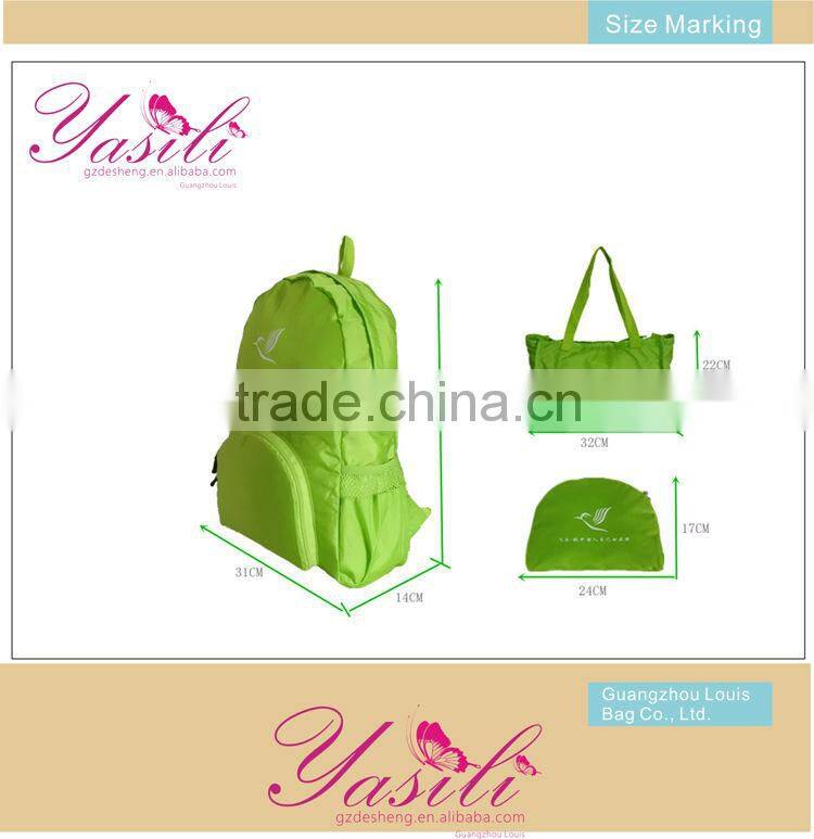 2014 outdoor orange ripstop nylon folding shopping bag