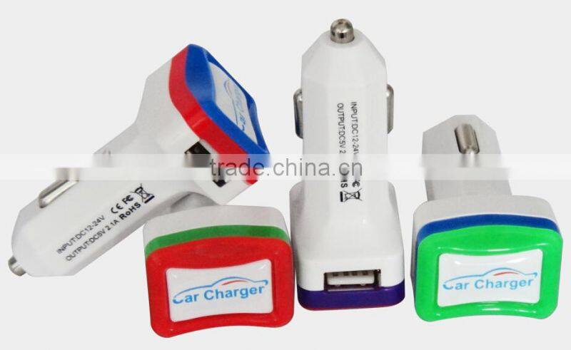 Best design 5V 2.1A 3.1A mini usb car charger adapter for Iphone Samsung