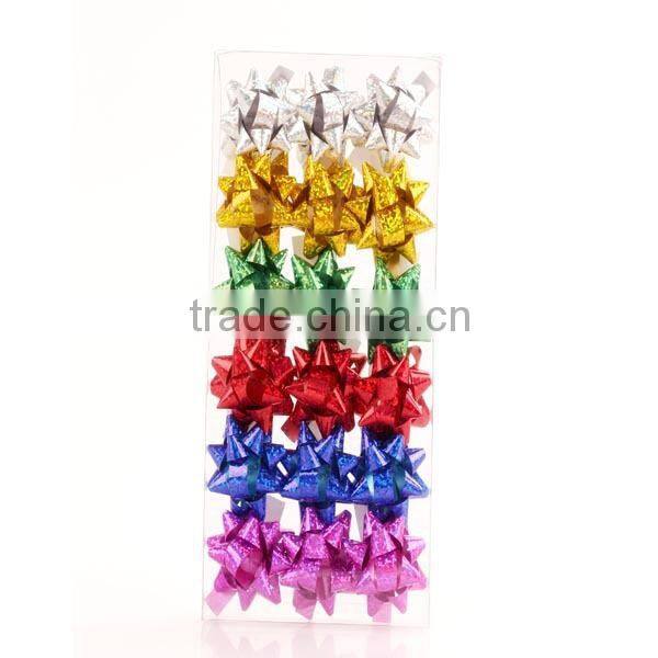 hot sell poly ribbon star bow plastic bow tie for gift
