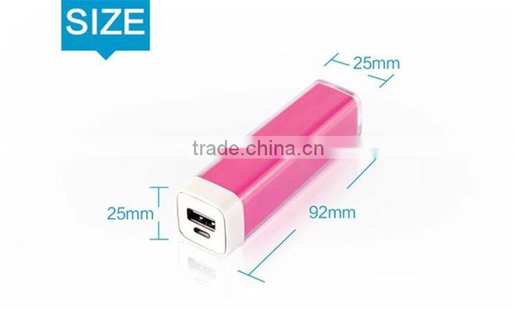 new lipstick 2600mah power bank alkaline