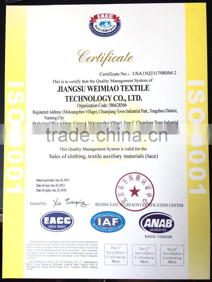 High fashion polyester black baby lace fabric