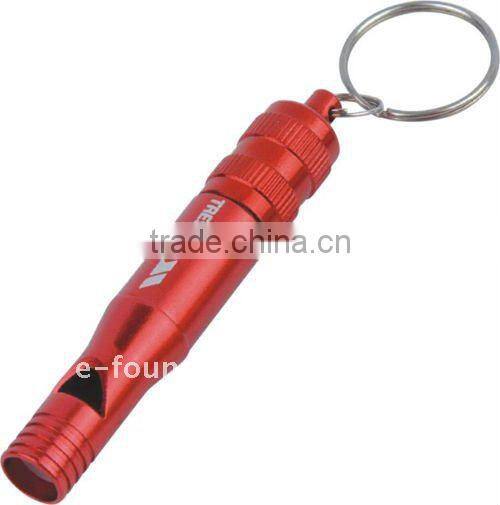 LED Metal Whistle Compass Keychain