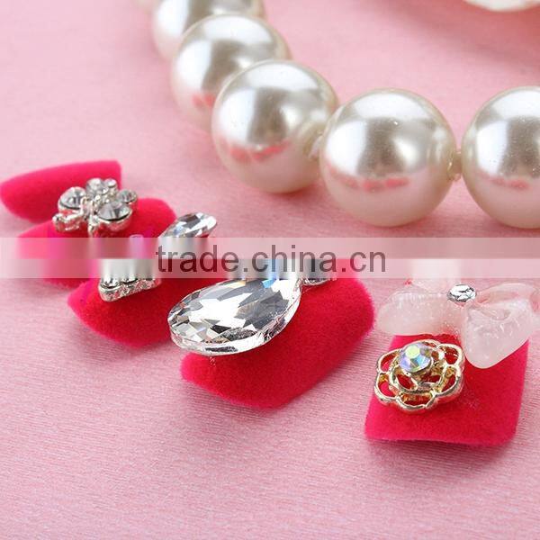 Artificial fingernails designed nail art tips,art nail with velvet