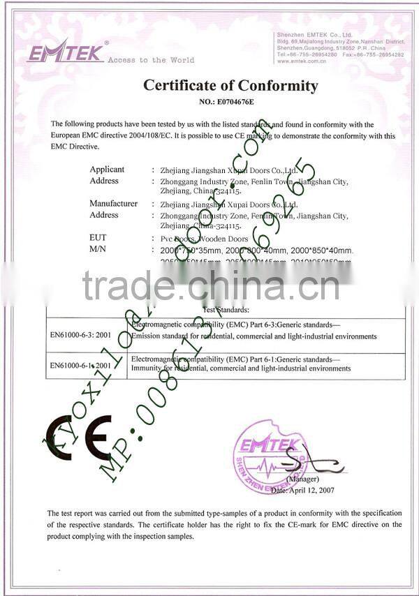 Swing Sliding Inward veneer Painting Wooden Door Exterior Door Xupai Doors Manufacturer with SONCAP Certificater