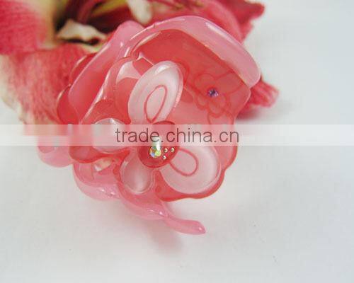 New Hair Bow Hairpin Claw Clip Bule Barrette Acryl Rhinestone