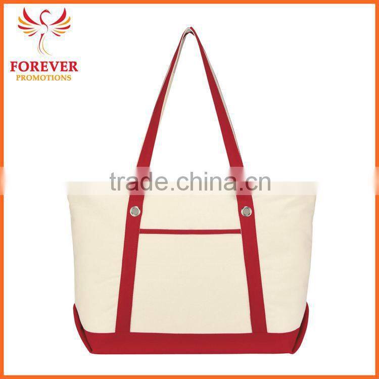 Natural Color Large Cotton Canvas Tote Bag With Custom Logo