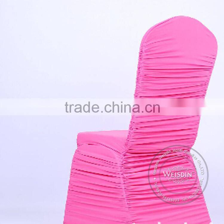 Luxury wedding hotel banquet cheap spandex lycra ruffled chair cover wholesale China