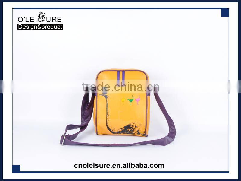 Vertical type single shoulder bag Outdoor leisure travel bag cross body man printing and embroidery bag