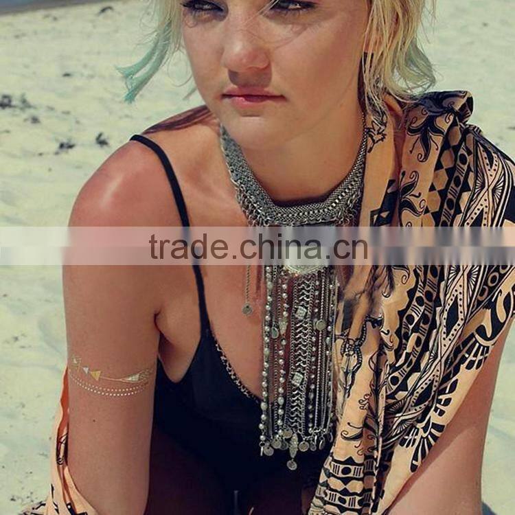 long silver multilayer tassel coin necklace, coin holder necklace