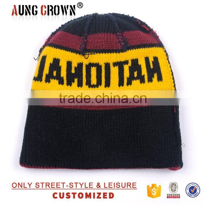 small order beanies custom jacquard 100% acrylic cheap beanies