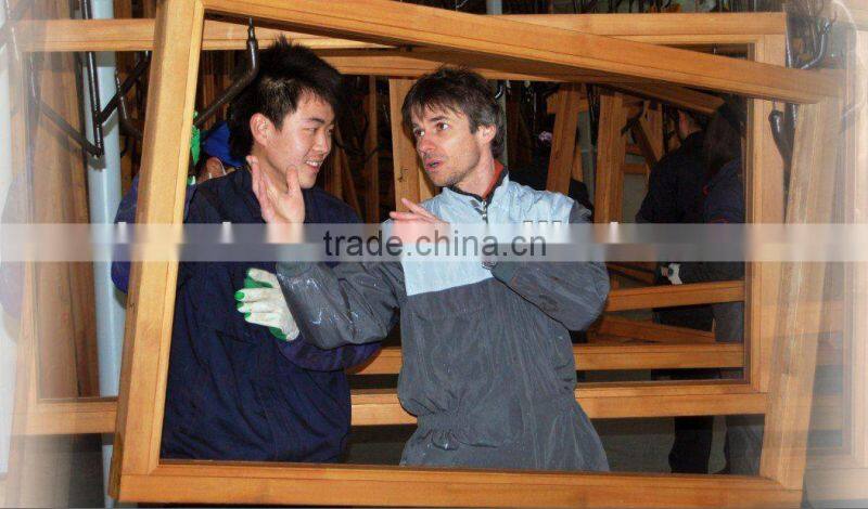 Moser high rise building wooden curtain system window with double glazed energy saving