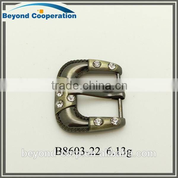 22mm anti brass plated crystal pin buckle for women shoes