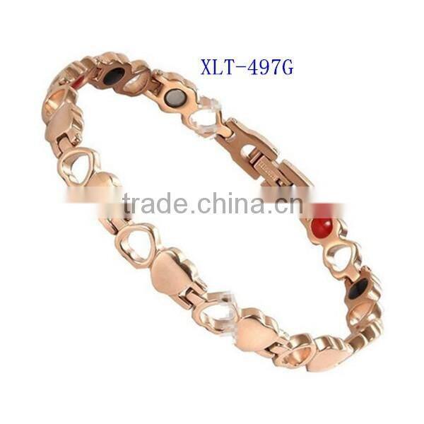 Black heart couple anti-radiation magnetic bracelet stainless steel energy bracelet