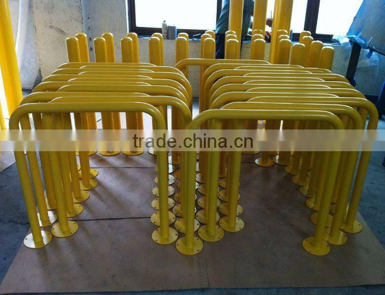 2012 Lastest Yellow Powder Coated Loop Bicycle Rack Factory