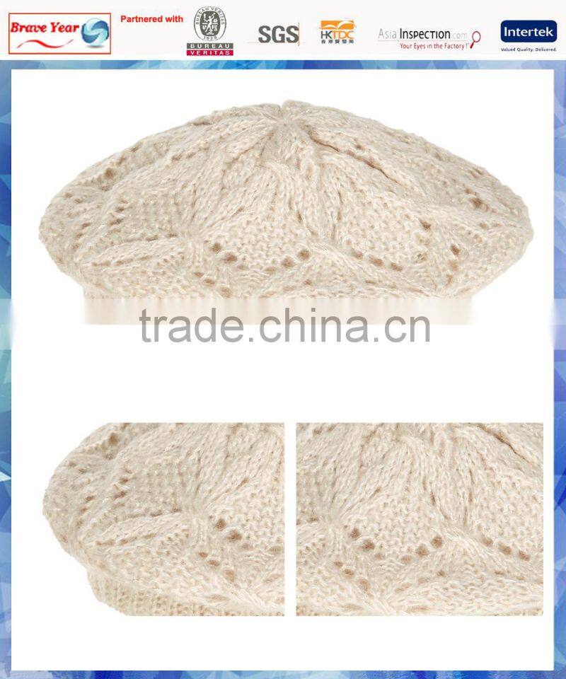 shanghai pointelle knit beret/beret hats for women/women beret