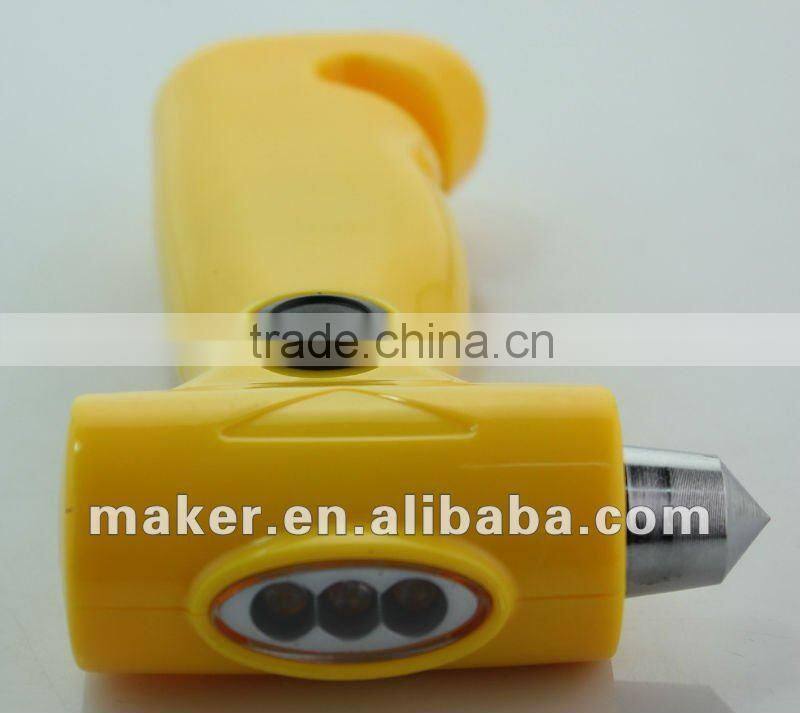 Dynamo Multi function flashlight with Belt cutter & Hammer