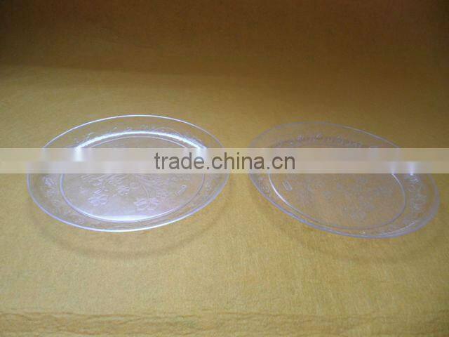 2 sizes Plastic round flat disposable transparent plate