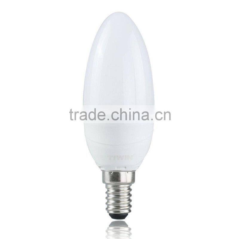 New Arrival TIWIN 2015 High quality CE ROHS Cool White 470lm Plastic 5W E14 led candle Lamp bulb light