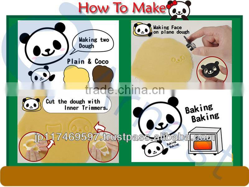 japanese kitchenware panda cookie box trimmer food plastic cutter container