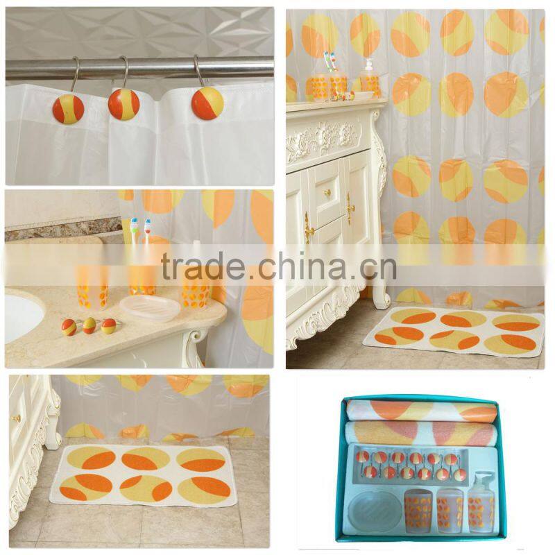 red square geometry pattern plastic bathroom accessories sets