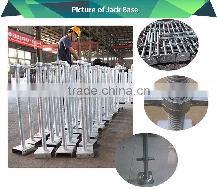 factory steel construction scaffolding adjustable base jack, U Head Screw Jack Base