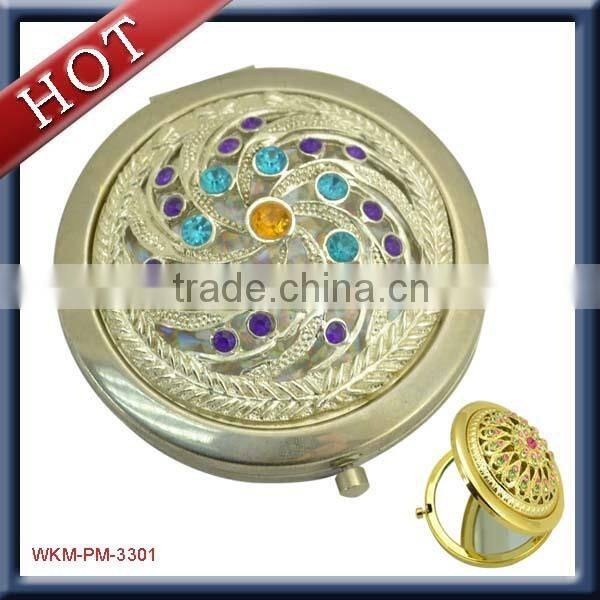 cute and fashion thin metal makeup mirror
