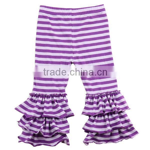New products for girl baby leggings ruffles icings stripe pants OEM service factory direct sale fall toddler pants