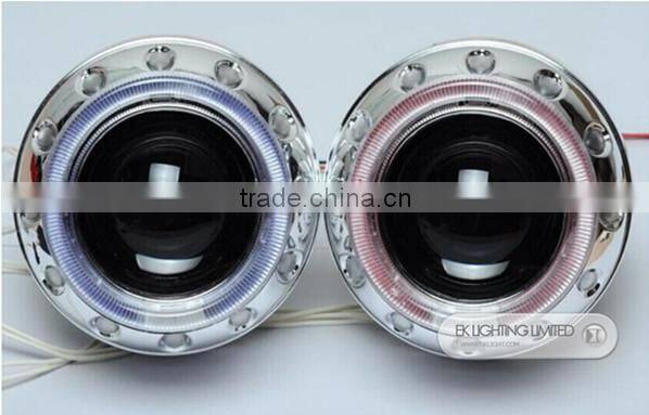 2014 popular LED angel eye projector lens kit / hid bi xenon projector lens light / cob angel eyes