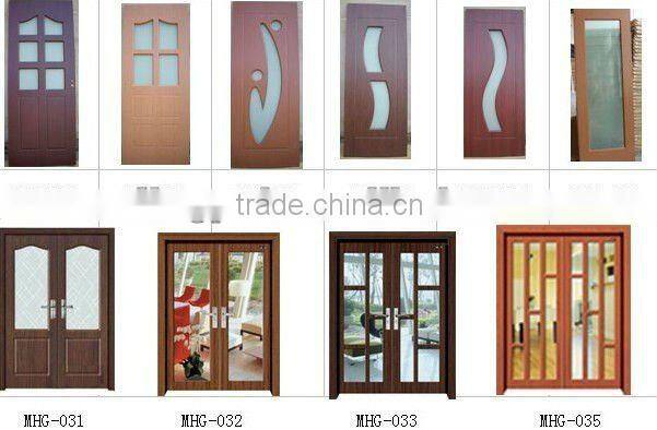 PVC Glass Door Filled with Fir Wood