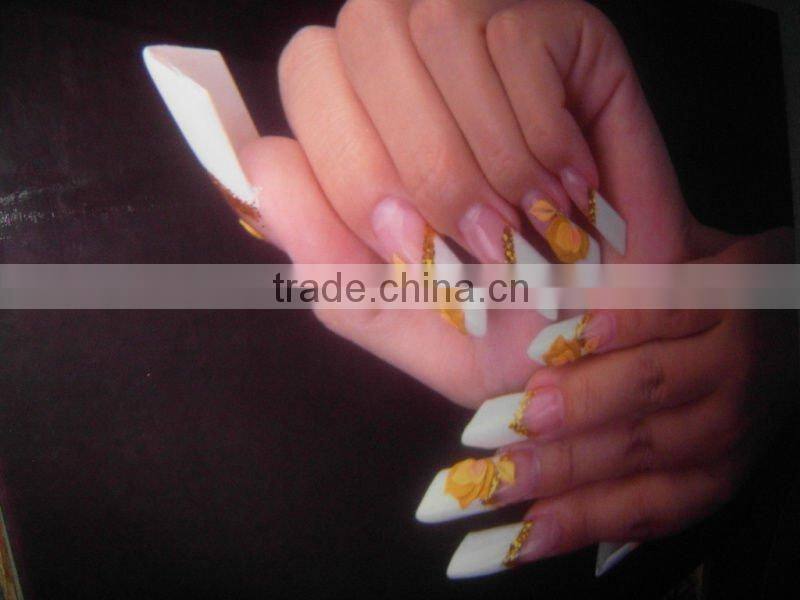Clear color stiletto nail tips for 500pcs bags