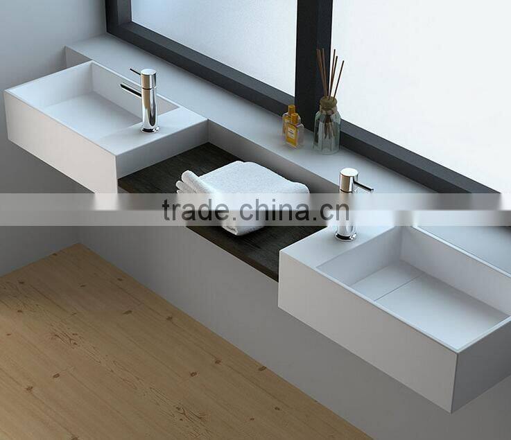 Hot sale acrylic solid surface basin/resin wash basin,Wall mounted acrylic solid surface wash basin