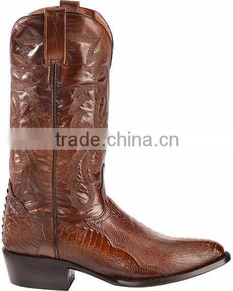 black cherry tan cowboy&cowgirl handmade genuine leather Western ostrich leg boots wholesale