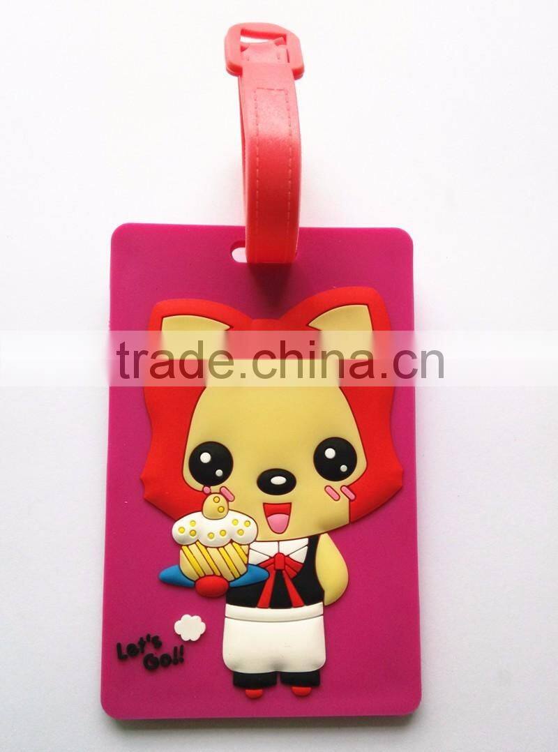 Animation Print Custom Luggage Tag Soft PVC Travel Cut Design Bag Tag