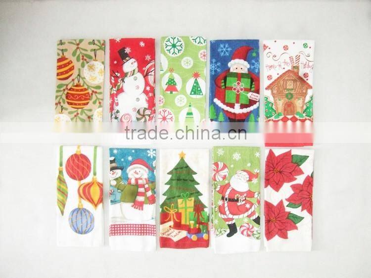 Christmas kitchen towel print cotton tea towel dish towel china supplier kitchen textiles buying in bulk wholesale