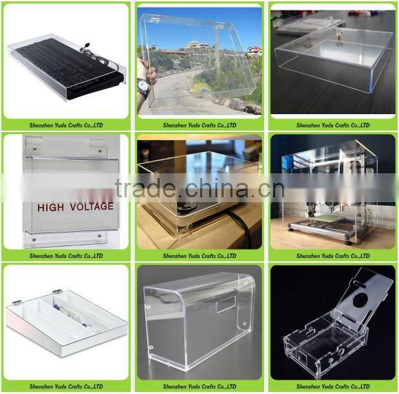Rectangular shaped lucite storage box desktop designed acrylic dustcover