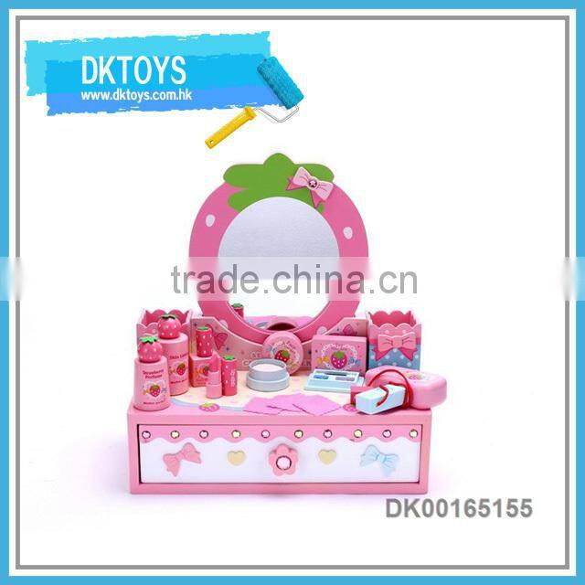 Cute Furniture Toy Wooden Play Dresser Toy With Mirror