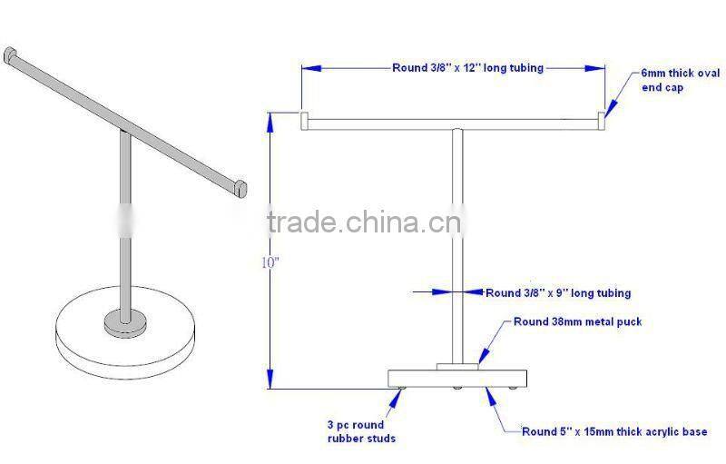Bracelet display stand with clear acrylic base