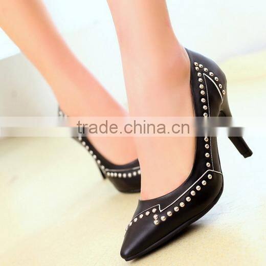 2015 latest design footwear high heel shoes lady leather shoes CP6681