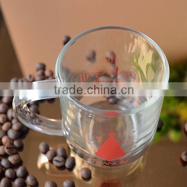 Christmas red christmas trees printed glass mug