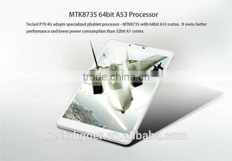 Teclast P70 4G Phablet-WHITE/7.0 inch Android 5.1 MTK8735 Quad Core 1.0GHz WSGA Screen Dual Cameras GPS WiFi Bluetooth4.0