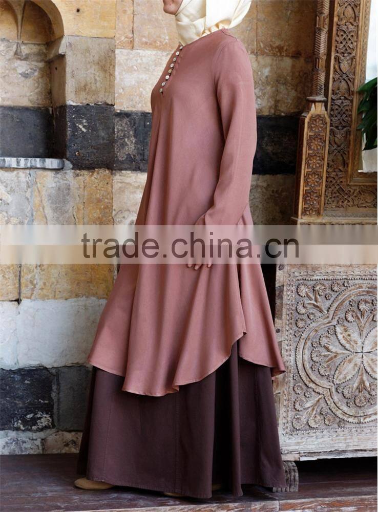 OEM service China factory custom made arabic basic muslim pleated loose tunic