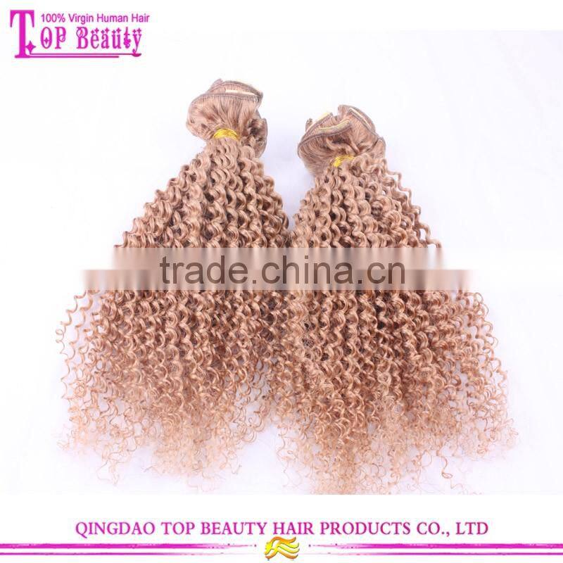 2016 Most popular 100% 8 inch clip-in human hair extensions human curly blonde clip in hair extensions for white women