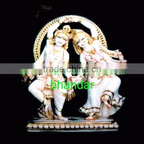 marble religious dancing radha krishna statue