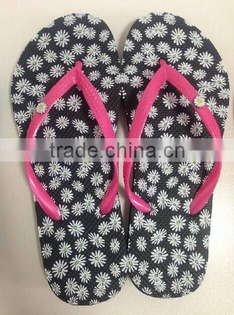 new soft women flower footbed basic beach slippers