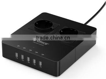 USB chargingport wih 6-way EU Individual Switch Extension Power Strip with Kid Protector
