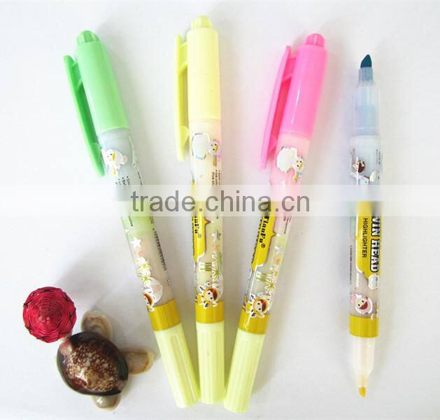 double head highlighter ,promotion highlighter pen