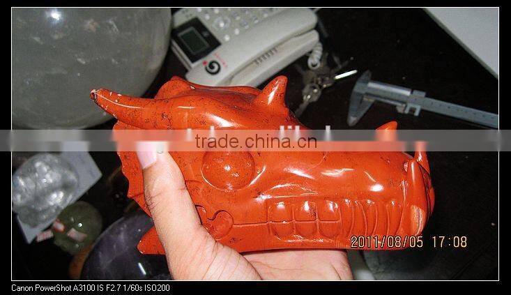 wholesale charming Nature jade dragon skull